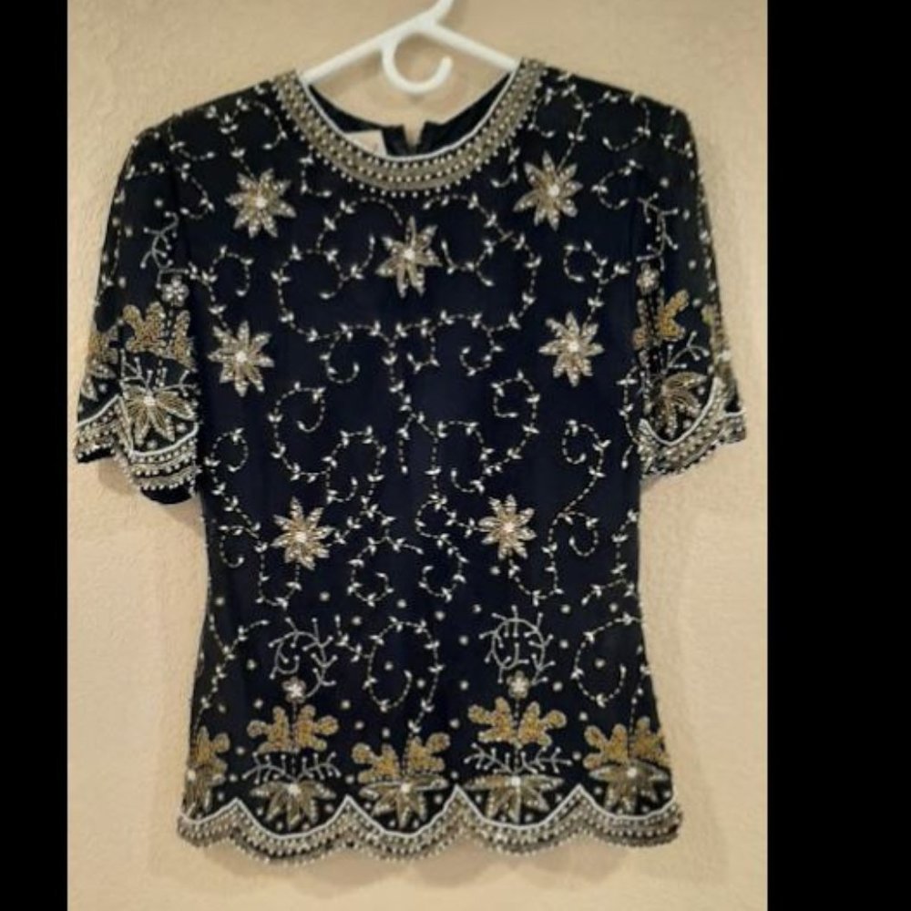 Vintage Laurence Kazar  beaded top.